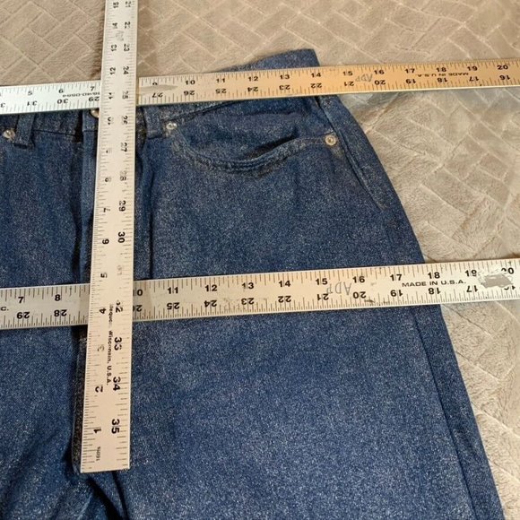 BDG Womens 27 Denim Jeans Blue Relaxed Straight Glitter High Rise Button Fly - Picture 8 of 13